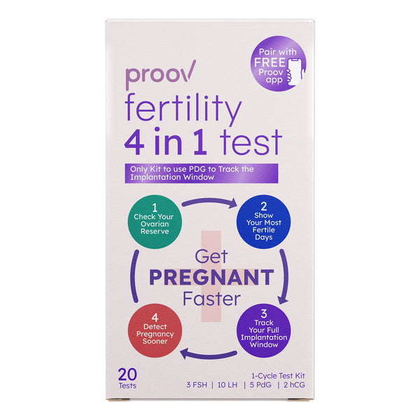 Proov 4 in 1 Sexual Health Test Kit Follice Stimulating Hormone (FSH) / PdG / E1G / LH-beta 20 Tests per Kit (1233552_KT) 1/KT