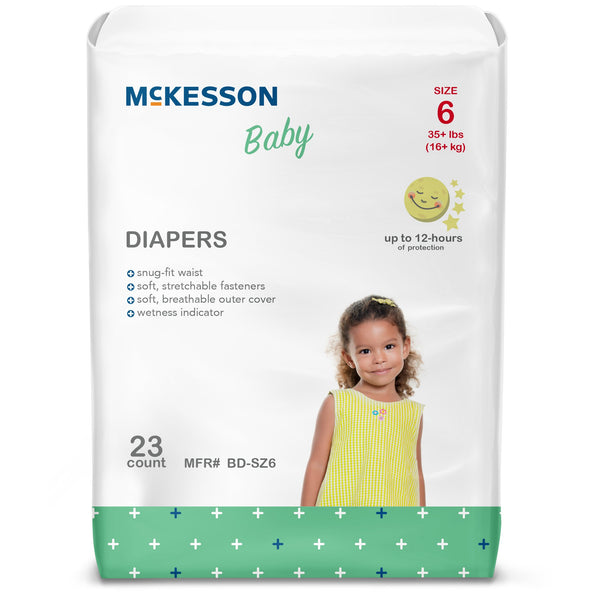 McKesson Unisex Baby Diaper Size 6 Disposable Heavy Absorbency (1144479_CS) 4/CS