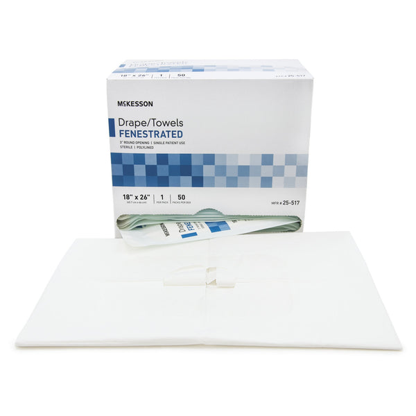 McKesson General Purpose Drape Poly Lined Towel Drape 18 W X 26 L Inch Sterile (65923_CS) 300/CS