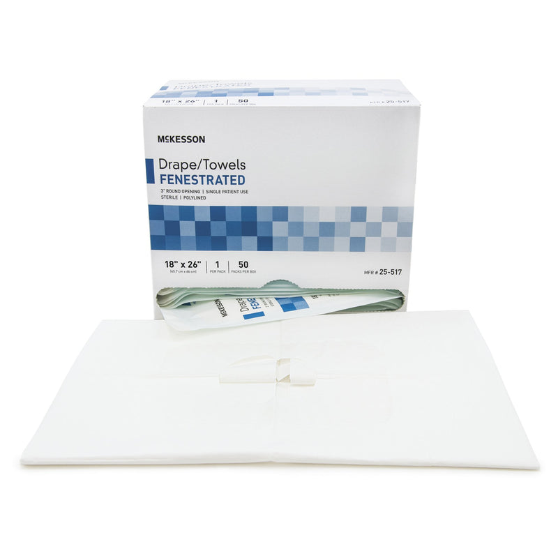McKesson General Purpose Drape Poly Lined Towel Drape 18 W X 26 L Inch Sterile (65923_CS) 300/CS