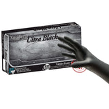 NitriDerm® Ultra Black Exam Glove Medium NonSterile Nitrile Standard Cuff Length Textured Fingertips Black Chemo Tested / Fentanyl Tested (874674_CS) 1000/CS