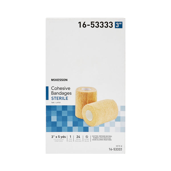 McKesson Cohesive Bandage 3 Inch X 5 Yard Self-Adherent Closure Tan Sterile Standard Compression (520558_CS) 24/CS