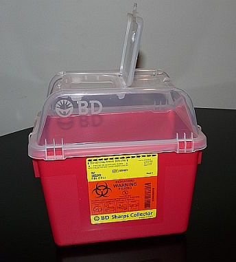 BD™ Sharps Container Red Base 10-3/10 X 11-3/10 X 6-4/5 Inch Vertical Entry 2 Gallon (761698_CS) 24/CS