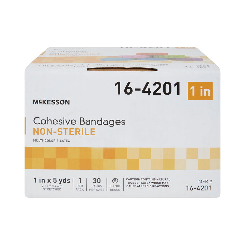 McKesson Cohesive Bandage 1 Inch X 5 Yard Self-adherent Closure Purple / Pink / Green / Light Blue / Royal Blue / Red NonSterile Standard Compression (944355_CS) 30/CS