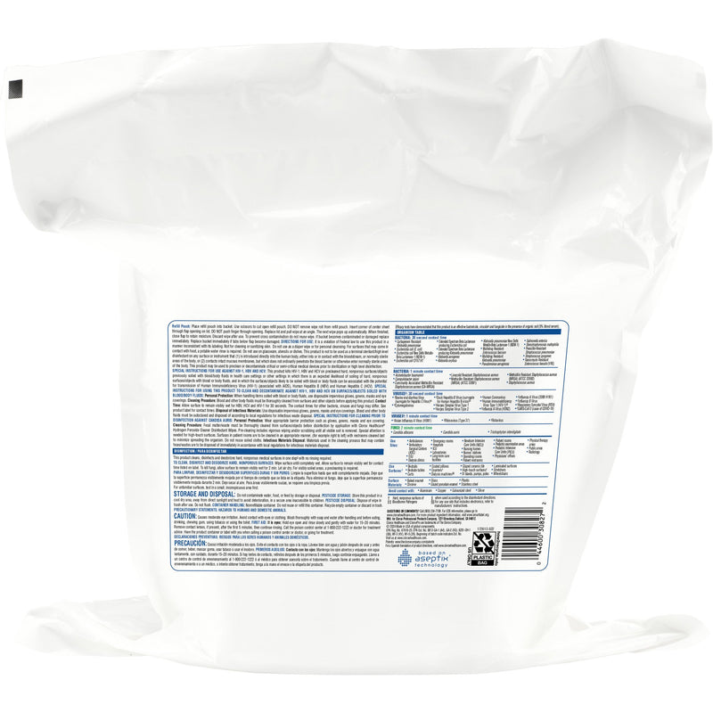 Clorox Healthcare® Surface Disinfectant Cleaner Premoistened Hydrogen Peroxide Based Manual Pull Wipe 185 Count Pouch Unscented NonSterile (800194_CT) 1/CT