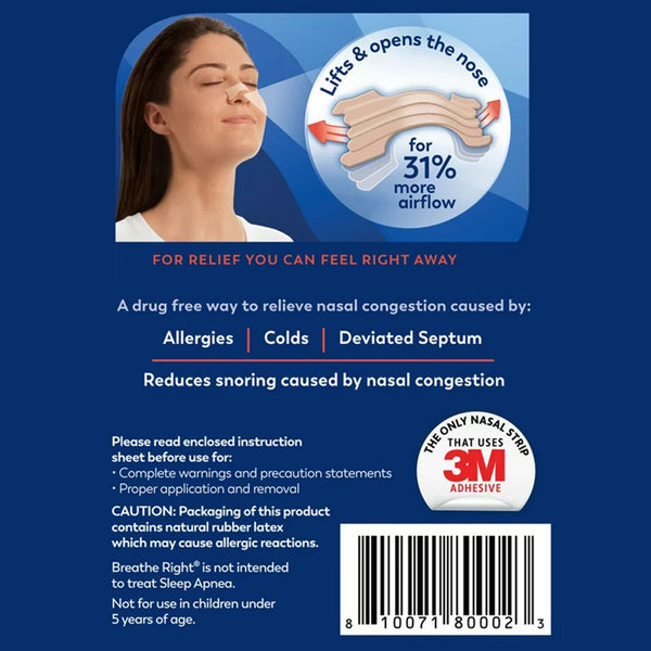 Breathe Right® Extra Strength Allergy Relief Nasal Strip 26 per Box (1231561_BX) 26/BX