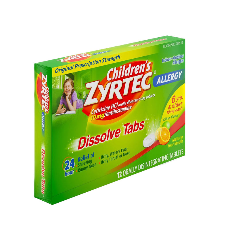 Zyrtec® Children's Allergy Relief 10 mg Strength Tablet 12 per Box (1060355_CT) 12/CT