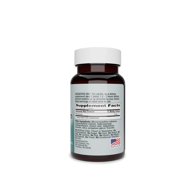 Basic Organics Natural Sleep Aid 60 per Bottle Tablet 3 mg Strength (512846_BT) 1/BT