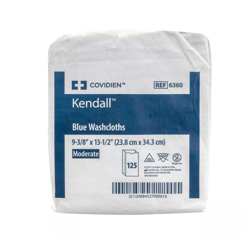 Kendall™ Washcloth 9-3/8 X 13-1/2 Inch Blue Disposable (1136069_BG) 125/BG