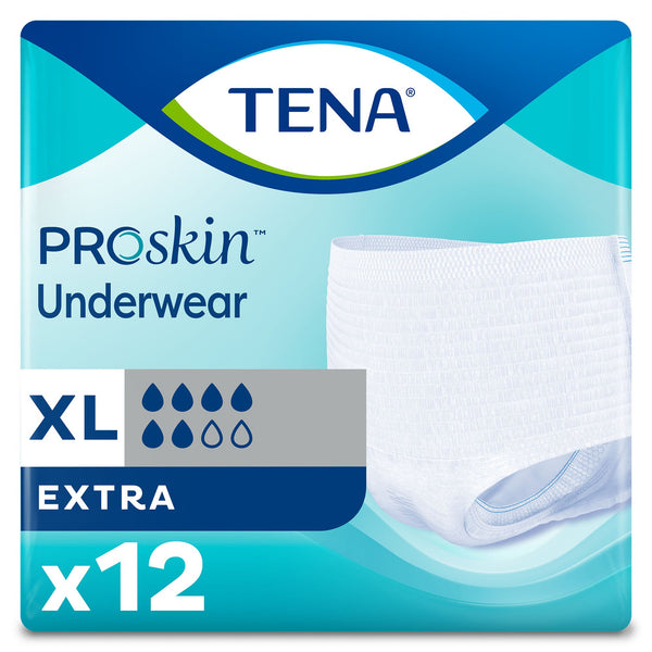 TENA® ProSkin™ Extra Unisex Adult Absorbent Underwear Pull On with Tear Away Seams X-Large Disposable Moderate Absorbency (978895_CS) 48/CS
