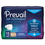 Prevail Air™ Overnight Unisex Adult Incontinence Brief Size 3 / X-Large Disposable Heavy Absorbency (1126352_CS) 60/CS