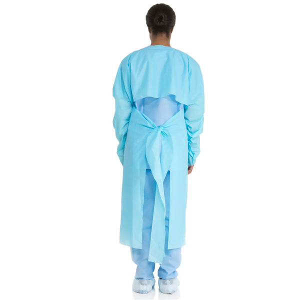 Halyard Protective Procedure Gown One Size Fits Most Blue NonSterile ASTM F1671 Disposable (315087_EA) 1/EA