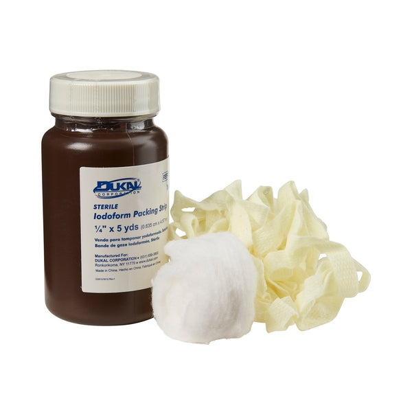 Dukal Wound Packing Strip Iodoform 1/4 Inch X 5 Yard Sterile Antiseptic (348492_EA) 1/EA