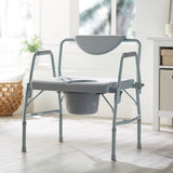 McKesson Commode Chair Drop Arms Steel Frame Padded Backrest 23-1/4 Inch Seat Width 1000 lbs. Weight Capacity (1065226_EA) 1/EA