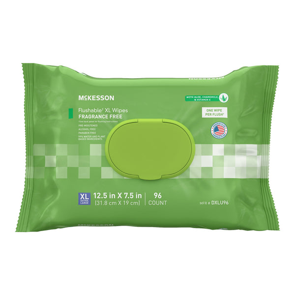 McKesson Flushable Personal Wipe Soft Pack Unscented 96 Count (1241747_PK) 96/PK