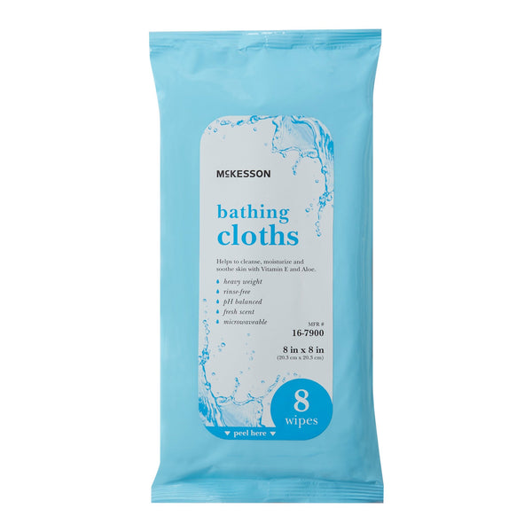 McKesson Rinse-Free Bath Wipe Soft Pack Scented 8 Count (1121227_CS) 352/CS