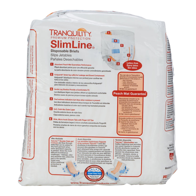 Tranquility® Slimline® Unisex Adult Incontinence Brief X-Small Disposable Heavy Absorbency (417011_CS) 100/CS
