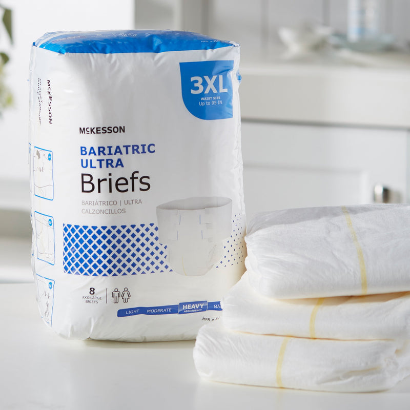 McKesson Ultra Bariatric Unisex Adult Incontinence Brief 3X-Large Disposable Heavy Absorbency (724912_BG) 1/BG