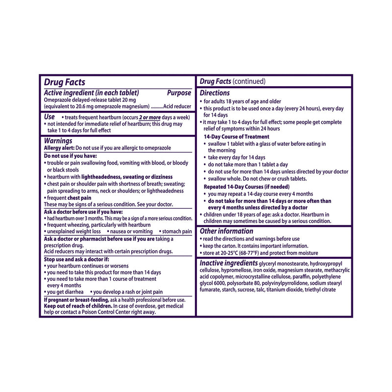 Prilosec OTC® Antacid 20 mg Strength Tablet 14 per Box (579003_BX) 14/BX