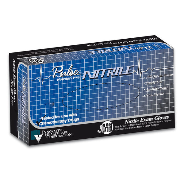 Pulse® Nitrile Exam Glove Small NonSterile Nitrile Standard Cuff Length Textured Fingertips Aqua Blue Chemo Tested / Fentanyl Tested (764269_CS) 2000/CS