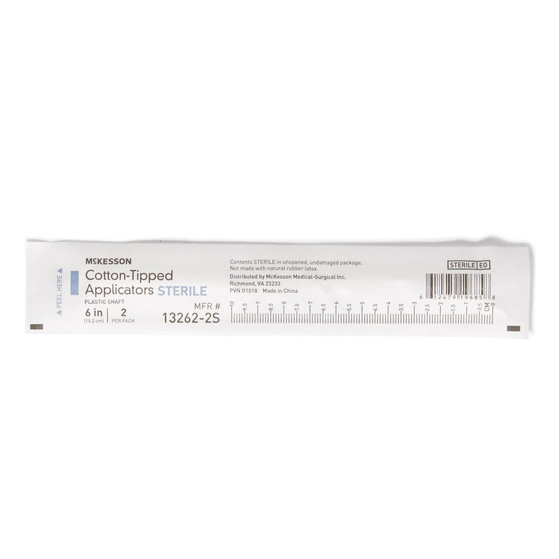 McKesson Swabstick Cotton Tip Plastic Shaft 6 Inch Sterile 2 per Pack (854351_BX) 100/BX