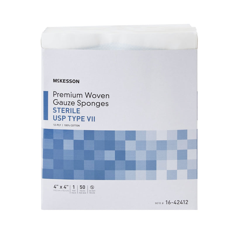 McKesson Gauze Sponge 4 X 4 Inch 12-Ply Sterile 1 per Pack (446049_EA) 1/EA