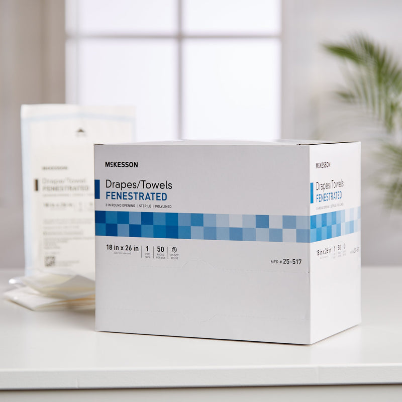McKesson General Purpose Drape Poly Lined Towel Drape 18 W X 26 L Inch Sterile (65923_CS) 300/CS