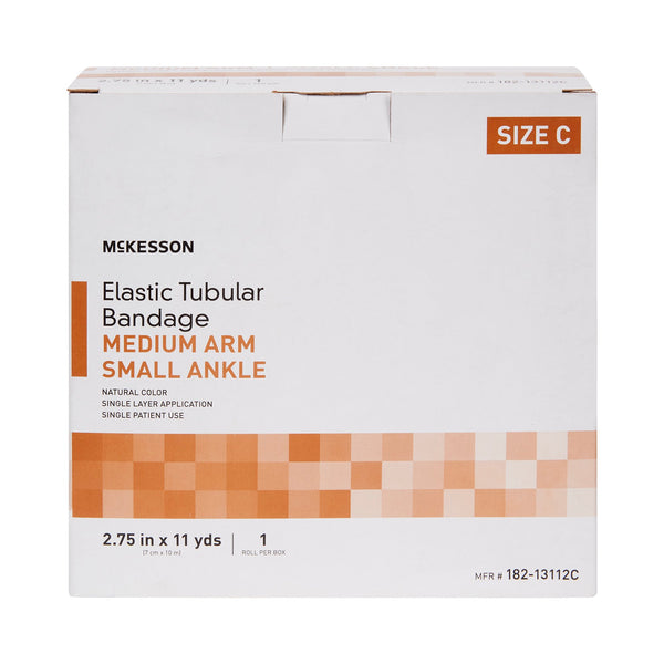McKesson Spandagrip™ Elastic Tubular Support Bandage 2-3/4 Inch X 11 Yard Medium Arm / Small Ankle Pull On Natural NonSterile Size C Standard Compression (1112848_CS) 18/CS