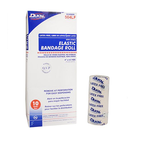 Dukal™ Elastic Bandage 4 Inch X 4-1/2 Yard Clip Detached Closure Tan NonSterile Standard Compression (709669_BX) 10/BX