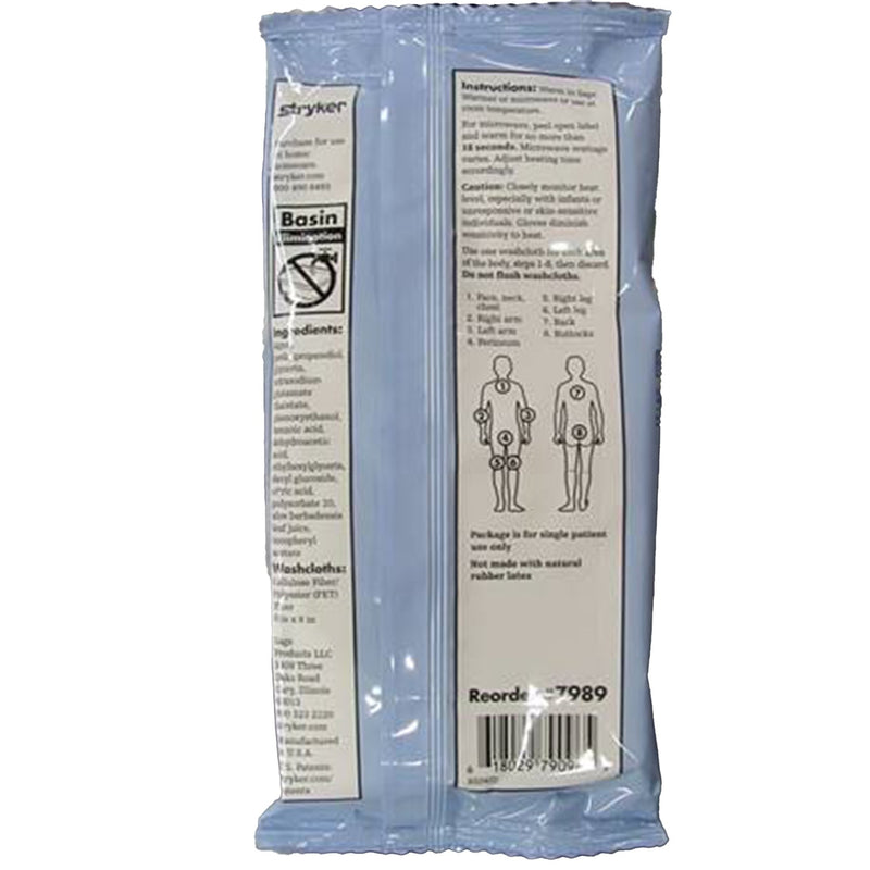 Sage Bath Rinse-Free Bath Wipe Soft Pack Unscented 8 Count (502485_CS) 704/CS