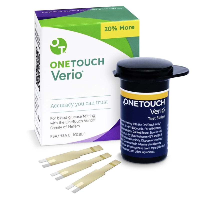 OneTouch® Verio® Blood Glucose Test Strips 50 Strips per Pack (1076316_BX) 50/BX