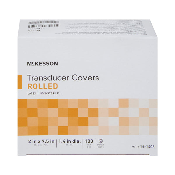 McKesson Ultrasound Probe Cover 1-2/5 X 7-1/2 Inch Latex NonSterile Rolled (1087740_BX) 100/BX