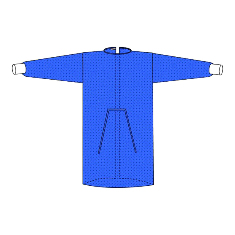 Welmed Protective Procedure Gown Large Blue NonSterile Not Rated Disposable (1200076_CS) 100/CS