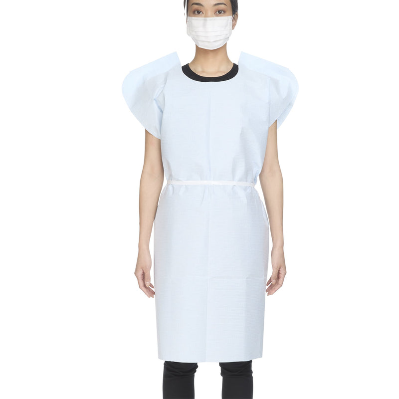 McKesson Patient Exam Gown One Size Fits Most Blue Disposable (145372_CS) 50/CS