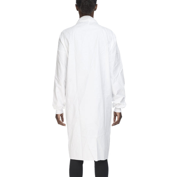 Contec® CritiGear™ Cleanroom Lab Coat White Large Knee Length Microporous Fabric Disposable (1128928_BG) 10/BG