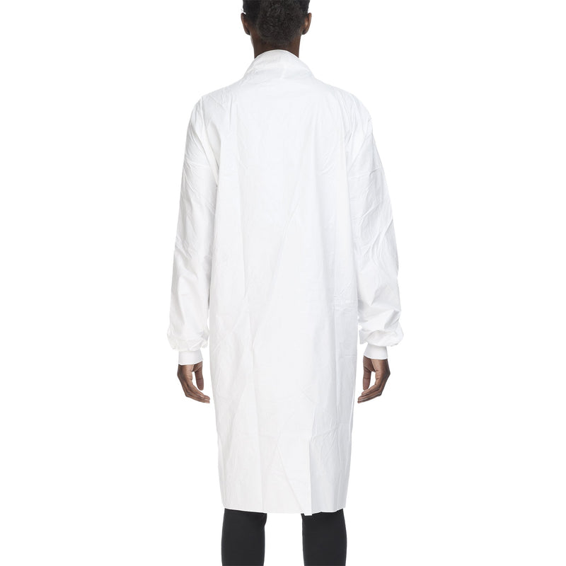 Contec® CritiGear™ Cleanroom Lab Coat White Large Knee Length Microporous Fabric Disposable (1128928_BG) 10/BG