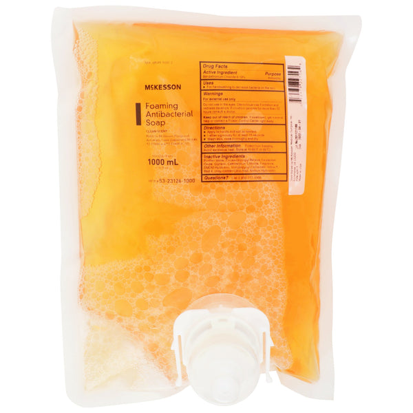 McKesson Antibacterial Soap Foaming 1,000 mL Dispenser Refill Bag Clean Scent (1067685_EA) 1/EA