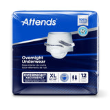 Attends® Overnight Unisex Adult Absorbent Underwear Pull On with Tear Away Seams X-Large Disposable Heavy Absorbency (830767_BG) 12/BG