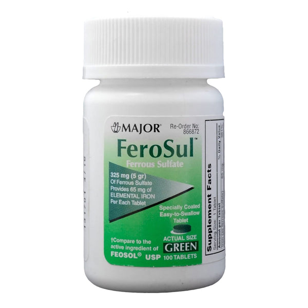 FeroSul® Mineral Supplement Iron 325 mg Strength Tablet 100 per Bottle (871453_BT) 1/BT