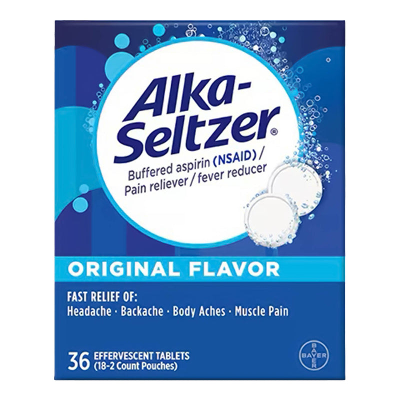 Alka-Seltzer® Pain Reliever / Fever Reducer 325 mg Strength Aspirin Effervescent Tablet 36 per Box (1057753_BT) 1/BT