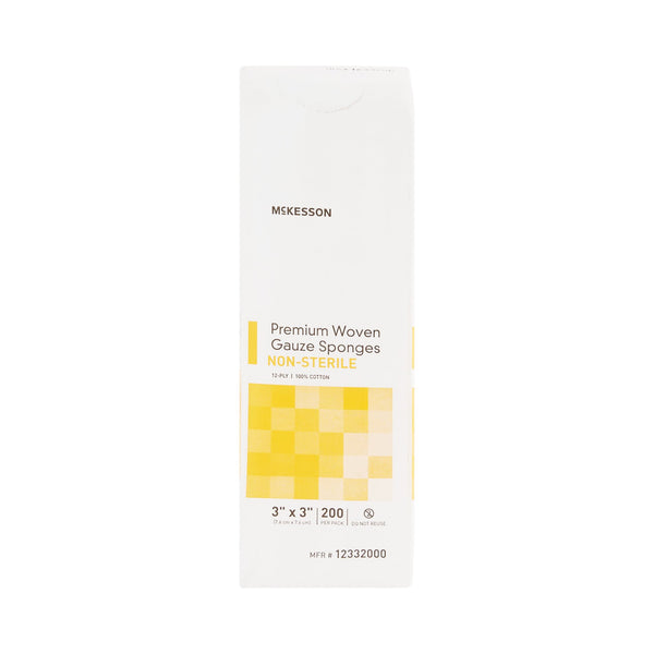 McKesson Gauze Sponge 3 X 3 Inch 12-Ply NonSterile 200 per Pack (446040_CS) 4000/CS