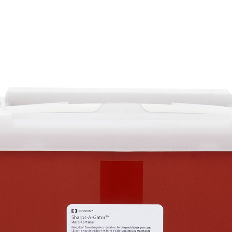 Sharps-A-Gator™ Sharps Container Red Base 10-1/4 H X 7 D X 10-1/2 W Inch Vertical Entry 2 Gallon (566144_CS) 20/CS