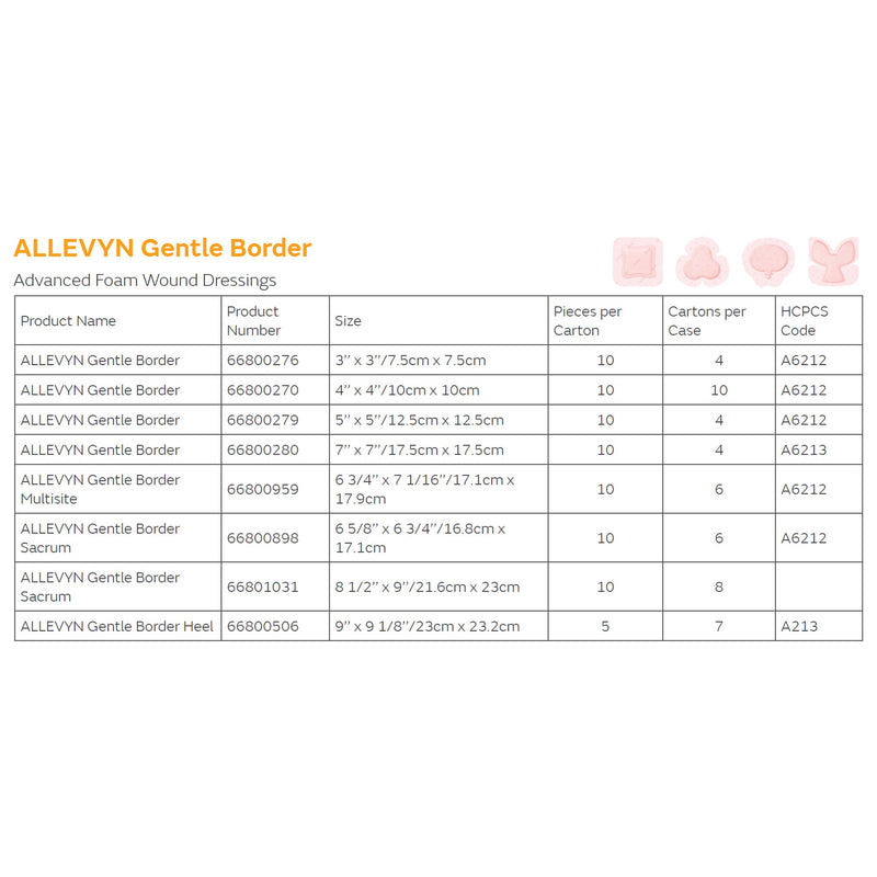 Allevyn Gentle Border Foam Dressing 6-5/8 X 6-3/4 Inch With Border Film Backing Silicone Gel Adhesive Sacral Sterile (776603_EA) 1/EA