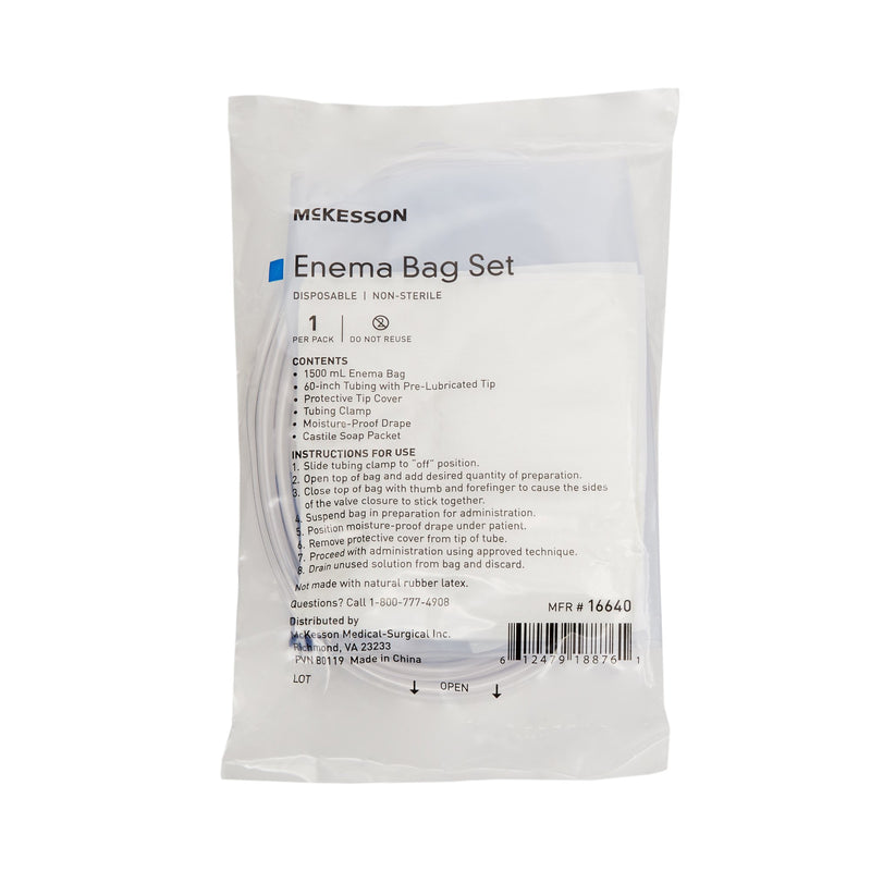 McKesson Enema Bag Set NonSterile 1500 mL (854375_EA) 1/EA