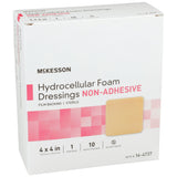 McKesson Foam Dressing 4 X 4 Inch Without Border Film Backing Nonadhesive Square Sterile (1138302_CS) 100/CS