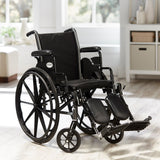McKesson Lightweight Wheelchair Dual Axle Desk Length Arm Swing-Away Elevating Legrest Black Upholstery 16 Inch Seat Width Adult 300 lbs. Weight Capacity (1065283_EA) 1/EA