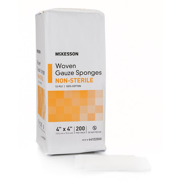 McKesson Gauze Sponge 4 X 4 Inch 12-Ply NonSterile 200 per Pack (440343_BG) 200/BG