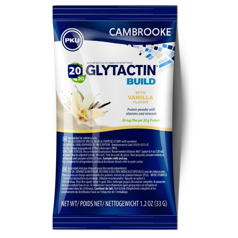 Glytactin® BUILD 20/20 Oral Supplement Vanilla Flavor Powder 1.2 oz. Individual Packet (1182481_EA) 1/EA