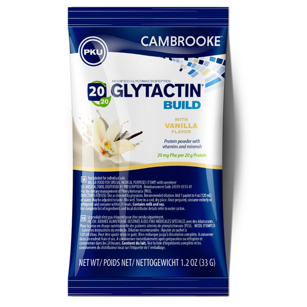 Glytactin® BUILD 20/20 Oral Supplement Vanilla Flavor Powder 1.2 oz. Individual Packet (1182481_CS) 30/CS