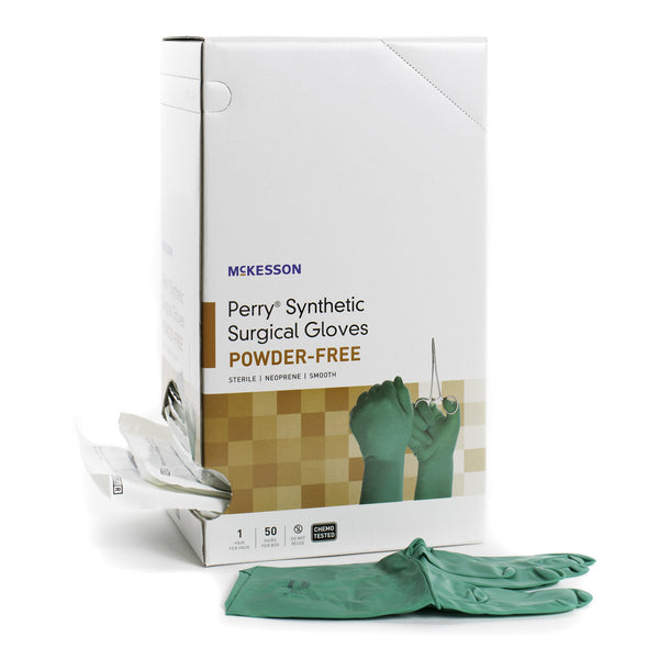 McKesson Perry® Performance Plus Surgical Glove Size 9 Sterile Polychloroprene Standard Cuff Length Smooth Dark Green Chemo Tested (1044742_PR) 1/PR